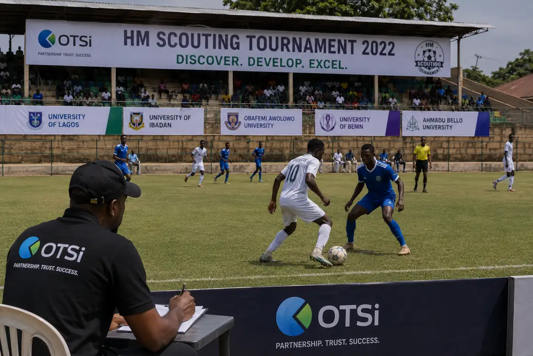 OTSI HM Scouting Tournament 2022 match action with OTSI branded banners